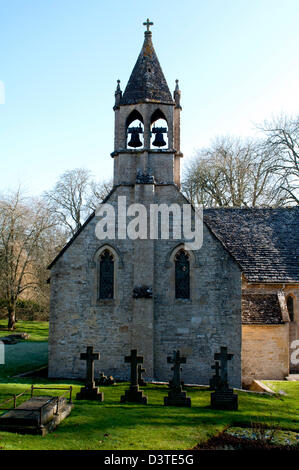 St. Oswald Kirche, Shipton Oliffe, Gloucestershire, England, Vereinigtes Königreich Stockfoto