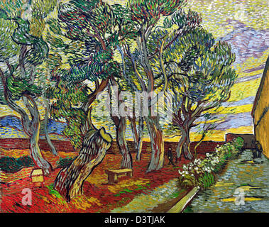 Vincent Van Gogh, der Garten von Saint Paul Krankenhaus 1889 Öl auf Leinwand. Van Gogh Museum, Amsterdam, Niederlande. Stockfoto