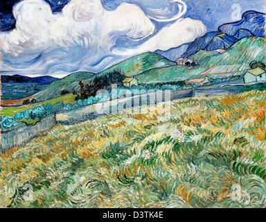 Vincent Van Gogh, Landschaft von Saint-Rémy 1889 Öl auf Leinwand. Ny Carlsberg Glyptotek, Copenhagen Stockfoto