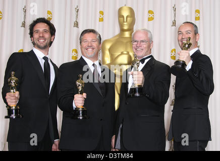 BILL WESTENHOFER & GUILLAUME ROCHERON & ERIK-JAN DE BOER & DONALD R ELLIOTT 85TH ACADEMY AWARDS DRUCKSAAL DOLBY THEATER LOS ANG Stockfoto