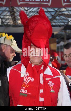 Rom, Italien. 23. Februar 2013.  Rugby-Fans vor dem Olympiastadion Rom für die sechs Nationen Spiel Italien gegen Wales. Bildnachweis: Gari Wyn Williams / Alamy Live News Stockfoto