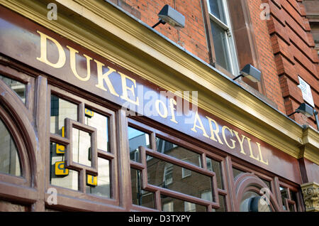 Duke of Argyll Pub in Great Windmill Street, Soho, London, UK Stockfoto