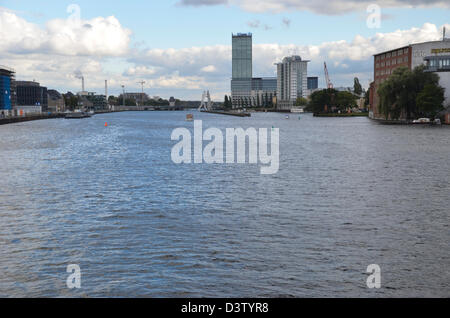 Deutschland, Berlin, die Spree von der Oberbaumbrücke gesehen Stockfoto