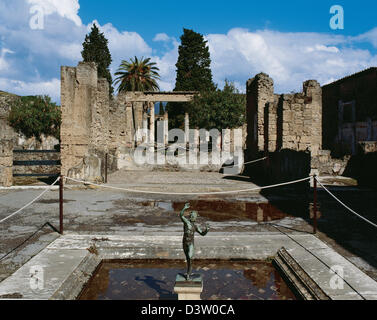 Italien-Pompeji. Das Haus des Fauns. Während dem 2. Jahrhundert v. Chr. gebaut. Privathaus. Stockfoto