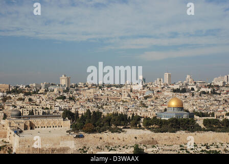 Kuppel des Felsens und Al-Aqsa Moschee alte Jerusalem Israel Jesus Stockfoto