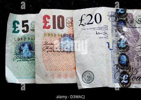 Britisches Geld Notizen Stockfoto