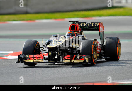 Kimi Räikkönen (Raeikkoenen, FIN), Lotus E21during Formel1 Tests auf der Rennstrecke Circuit de Catalunya in der Nähe von Barcelona, Spanien Stockfoto