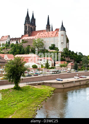 Der Meißner Dom und Albrechtsburg in Meißen, Deutschland Stockfoto