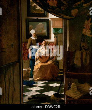 Die Liebe Brief 1669 Johannes Vermeer oder Jan Vermeer 1632-1675 Niederlande Niederlande Stockfoto