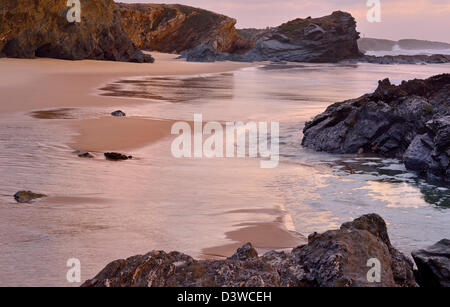 Portugal, Alentejo: Schönen Abend am Strand Praia da Cerca Nova in Porto Covo Stockfoto
