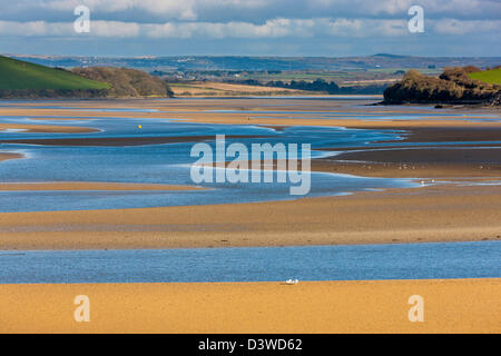 Die Mündung des Flusses Camel in der Nähe von Padstow, Cornwall, England, Vereinigtes Königreich, Europa. Stockfoto