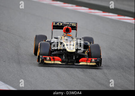 Kimi Räikkönen (Raeikkoenen, FIN), Lotus E21during Formel1 Tests auf der Rennstrecke Circuit de Catalunya in der Nähe von Barcelona, Spanien Stockfoto