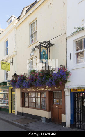 Der alte Green Tree Pub, ein traditionelles kleines englisches Pub an der Green Street im Bad. Das Gebäude ist aus dem 18. Jahrhundert 1923 verändert. Stockfoto