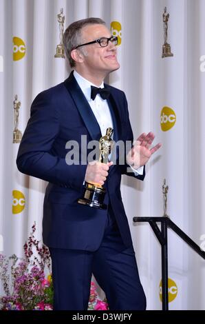 Hollywood, CA, USA. 24. Februar 2013. CHRISTOPH WALTZ. Award Gewinner bester Schauspieler in einer stützenden Role.85th Akademie / Oscars.Dolby Theatre.Hollywood, CA. 24. Februar 2013. (Bild Kredit: Kredit: Roger Harvey/Globe Photos/ZUMAPRESS.com/Alamy Live-Nachrichten) Stockfoto