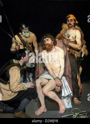 Edouard Manet, Jesus Mocked durch die Soldaten 1865-Öl auf Leinwand. Art Institute of Chicago Stockfoto