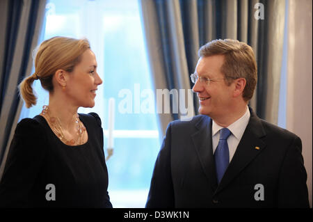 Berlin, Deutschland, Christian Wulff, CDU, und seine Frau Bettina Wulff während des Neujahrsempfangs Stockfoto