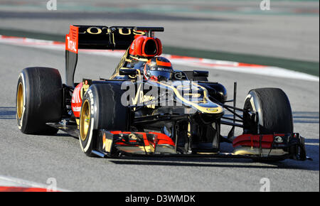Kimi Räikkönen (Raeikkoenen, FIN), Lotus E21during Formel1 Tests auf der Rennstrecke Circuit de Catalunya in der Nähe von Barcelona, Spanien Stockfoto