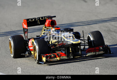 Kimi Räikkönen (Raeikkoenen, FIN), Lotus E21during Formel1 Tests auf der Rennstrecke Circuit de Catalunya in der Nähe von Barcelona, Spanien Stockfoto