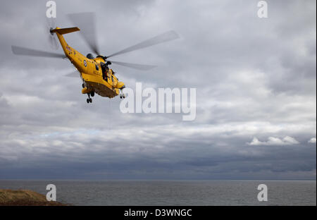 RAF Royal Air Force Sea King Search and Rescue Helikopter Stockfoto