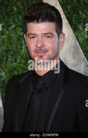 Schauspieler Robin Thicke kommt bei der Vanity Fair Oscar Party im Sunset Tower in West Hollywood, Los Angeles, USA, am 24. Februar 2013. Foto: Hubert Boesl Stockfoto