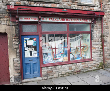 Die Falkland-Inseln-Agentur-Shop, Falkland House, Wells, Somerset, England Stockfoto