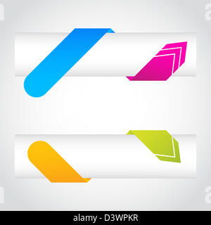bunte Origami-Pfeil-Banner Stockfoto
