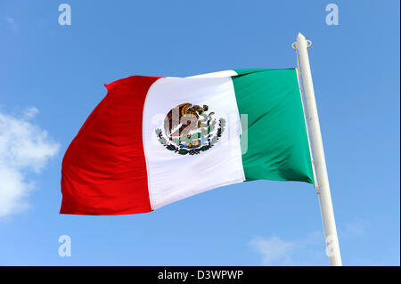 Mexikanische Flagge Land Welle Emblem Stockfoto