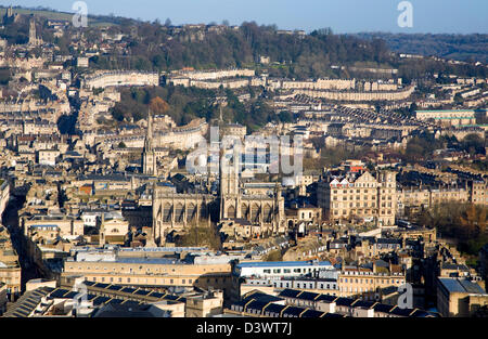 Blick über das Stadtzentrum von Beechen Cliff, Bath, Somerset, England Stockfoto