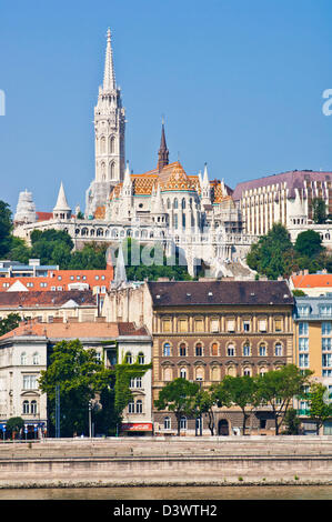 Matyas Kirche, Matyas Templom und die Fischerbastei, Halaszbastya, Buda Seite Budapest, Ungarn, Europa, EU Stockfoto