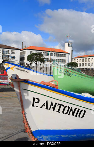 Angelboote/Fischerboote im Hafen von Ponta Delgada, Insel Sao Miguel, Azoren, Portugal, Europa Stockfoto