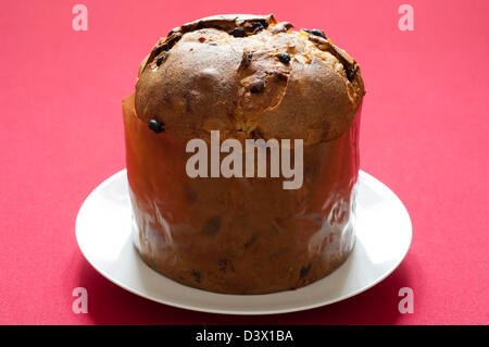 Nahaufnahme der Panettone, traditionelle italienische Weihnachtskuchen aus Mailand Stockfoto