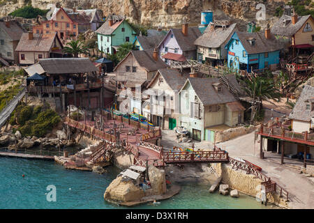 Popeye Village, Anchor Bay, Malta Stockfoto