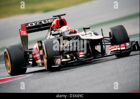 Romain Grosjean (FRA), Lotus F1 Team Renault E21, Formel 1 Test-Sessions, Circuit de Catalunya, Barcelona, Spanien, Februar 2013 Stockfoto