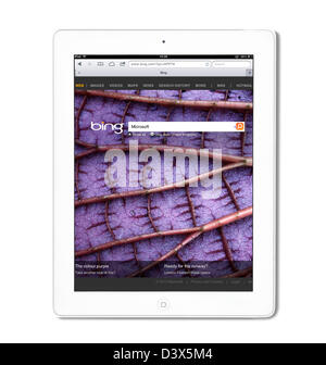 Bing-Suche auf dem iPad eine 4. Generation betrachtet Stockfoto