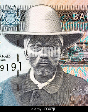 Hendrik Samuel Witbooi (1906-1978) auf 10 Dollar 2001 Banknote aus Namibia. Stockfoto