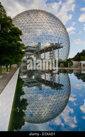 Die Biosphère ist ein Museum in Montreal der Umwelt gewidmet. Es befindet sich auf der Parc Jean-Drapeau-World Fair Expo 67. Stockfoto