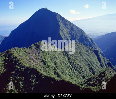 Luftaufnahme der West Maui Mountains, Maui, Hawaii, Vereinigte Staaten von Amerika Stockfoto