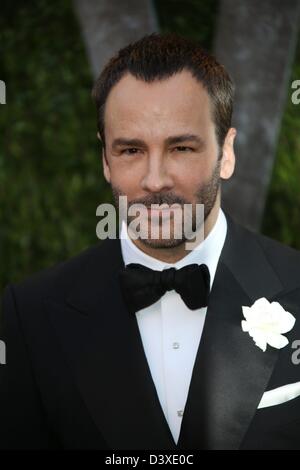 Los Angeles, USA. 24. Februar 2013. NewsDesigner Tom Ford kommt bei der Vanity Fair Oscar Party im Sunset Tower in West Hollywood, Los Angeles, USA. Foto: Hubert Boesl/Dpa/Alamy Live News Stockfoto