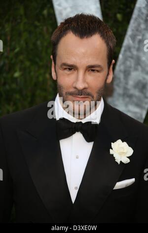 Los Angeles, USA. 24. Februar 2013. NewsDesigner Tom Ford kommt bei der Vanity Fair Oscar Party im Sunset Tower in West Hollywood, Los Angeles, USA. Foto: Hubert Boesl/Dpa/Alamy Live News Stockfoto