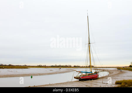 eine verlassene alte Segelboot bei Maldon in Essex Stockfoto