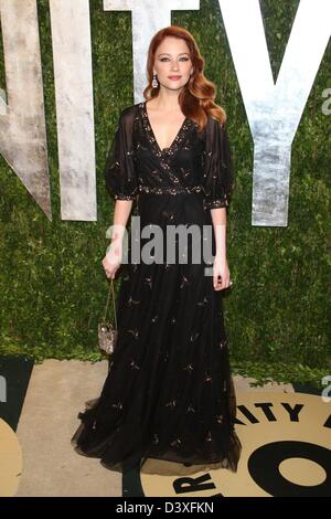 Schauspielerin Haley Bennett kommt bei der Vanity Fair Oscar Party im Sunset Tower in West Hollywood, Los Angeles, USA, am 24. Februar 2013. Foto: Hubert Boesl/dpa Stockfoto