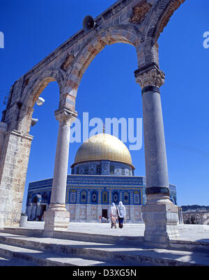 Der Felsendom (Qubbat as-Sakhra) auf dem Tempelberg, Altstadt, Jerusalem, Israel Stockfoto