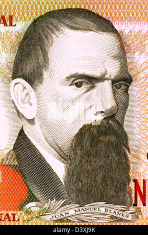 Juan Manuel Blanes (1830-1901) auf 2000 Nuevos Pesos 1989 Banknote aus Uruguay. Uruguayischer Maler der realistischen Schule. Stockfoto