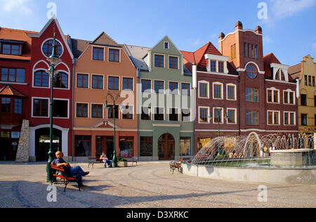 Die Stadt Platz "Nadvorie Autor" (Courtyard of Europe) in Komárno, Slowakei. Stockfoto