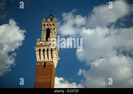 Torre del Mangia, Piazza Il Campo, Stockfoto