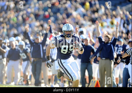 Yale-Fußball-Spiel Action gegen Princeton University Stockfoto