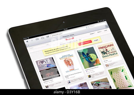 Pinterest, die Foto-sharing-Website, auf eine 4. Generation iPad angesehen Stockfoto