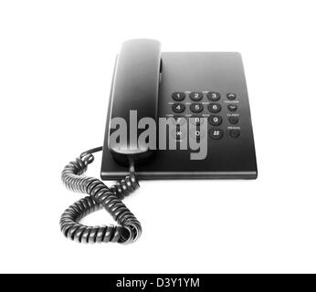 Bürotelefon isoliert auf weiss Stockfoto