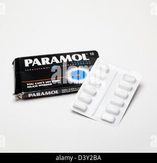 Paramol (Paracetamol Dihydrocodein) Tabletten Blister pack Stockfoto