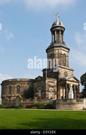 St. Chads Kirche aus der Quarry Park, Shrewsbury, Shropshire, England Stockfoto